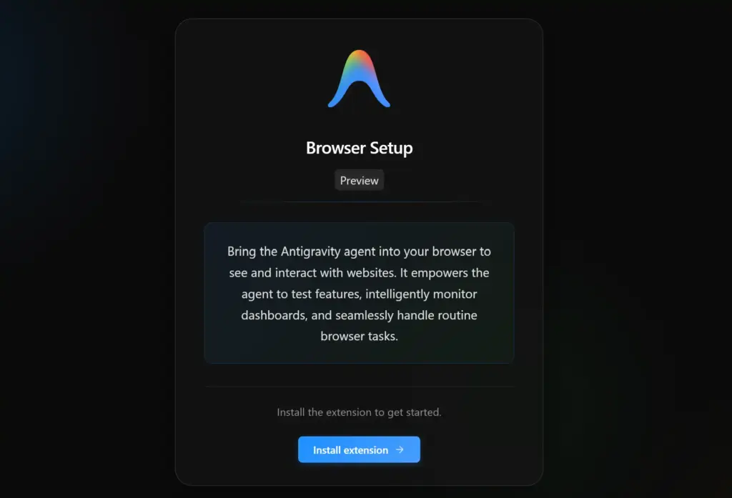 Antigravityでブラウザのセットアップ